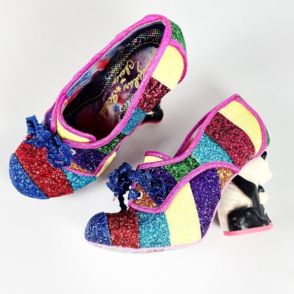 Irregular Choice x Buy Sell Worship Bei Bei Rainbow Glitter Panda Heels Size 8 - Picture 8 of 11